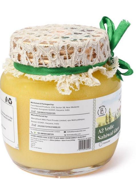 Farm Naturelle Pure Desi Cow Ghee From A2 Milk 200Ml Glass Bottle (200 Ml)