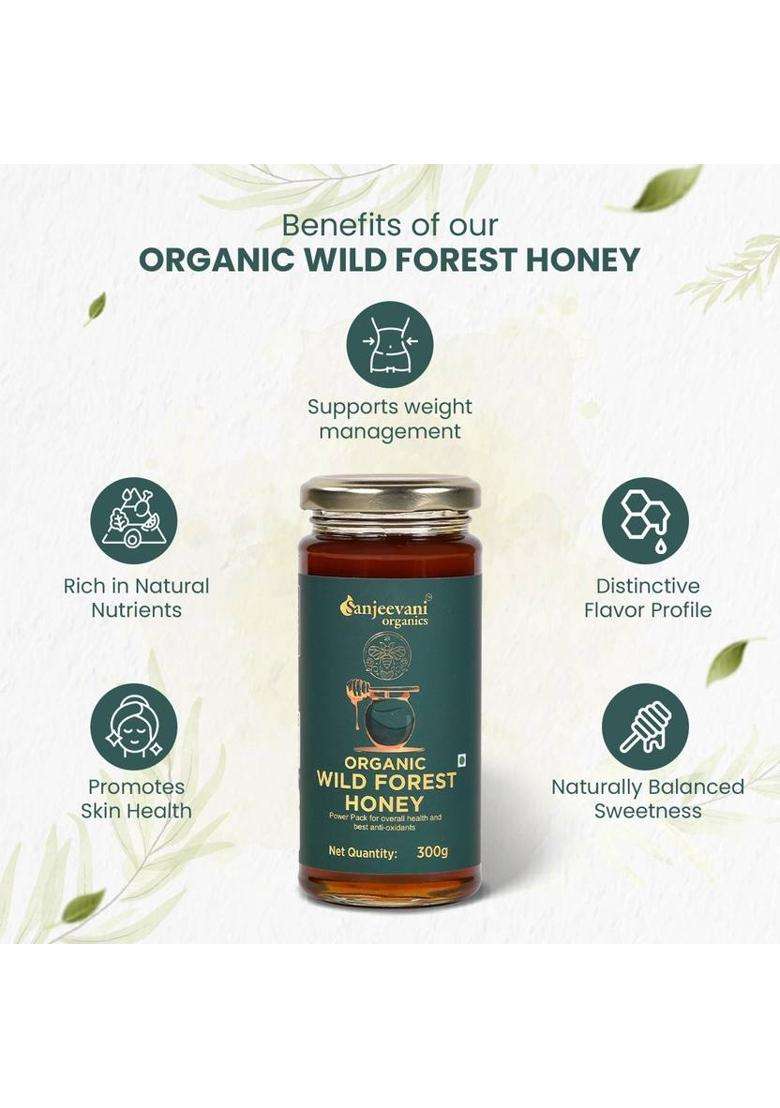Sanjeevani Organics Organic Cow Ghee & Wild Forest Honey | Nutrient Rich Chemical Free Glass Bottle (755 G, Pack Of 2) - Indya