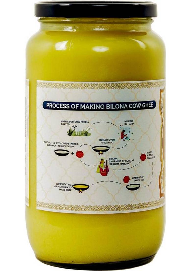 Pure Whites A2 Cow Ghee (Bilona Ghee) Glass Bottle (1 L)