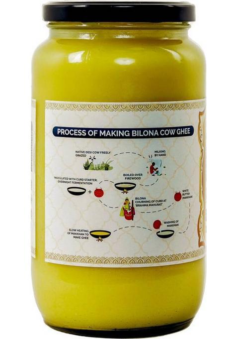 Pure Whites A2 Cow Ghee (Bilona Ghee) Glass Bottle (1 L)