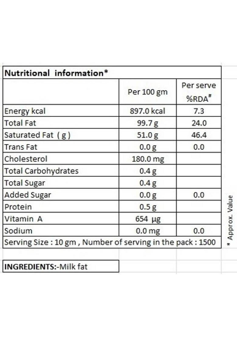 Vijay Dairy Products Cow Ghee 500 Ml Plastic Bottle (500 G)