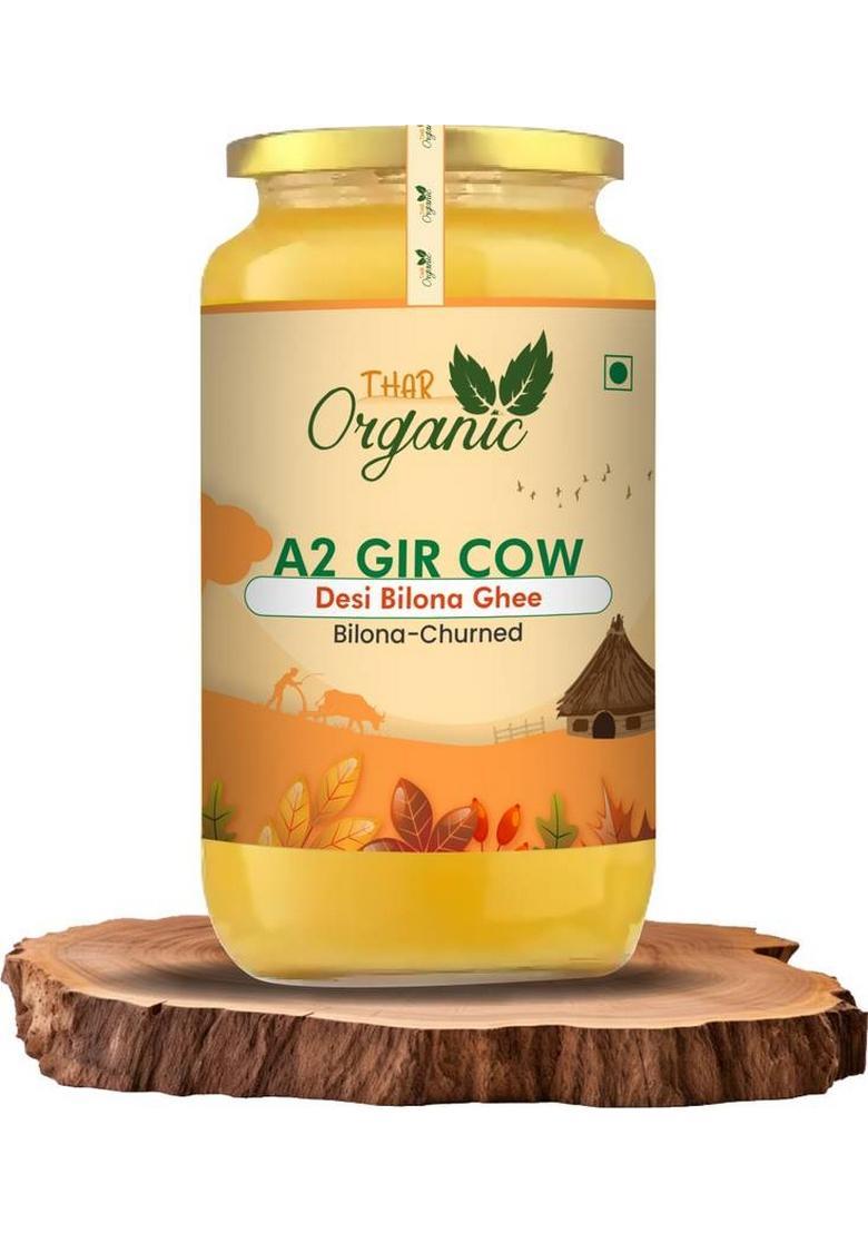 Tharorganic A2 Desi Gir Cow Ghee | Premium Quality From Natural Cow'S Milk Glass Bottle (500 Ml)