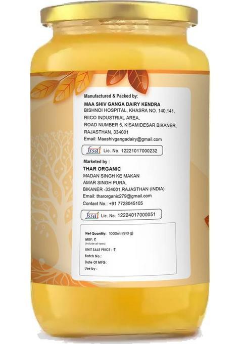 Tharorganic A2 Desi Gir Cow Ghee | Premium Quality From Natural Cow'S Milk Glass Bottle (500 Ml)