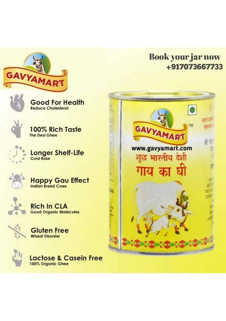 Gavyamart Indian A2 Cow Ghee 100% Pure Non Gmo