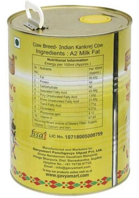 Gavyamart Indian A2 Cow Ghee 100% Pure Non Gmo