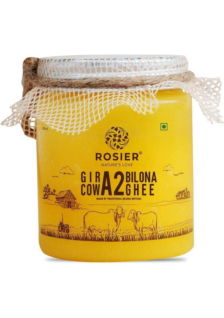 Rosier A2 Gir Cow Ghee (200 Ml) Traditional Bilona Method | Grassfed, Pure And Healthy Plastic Bottle