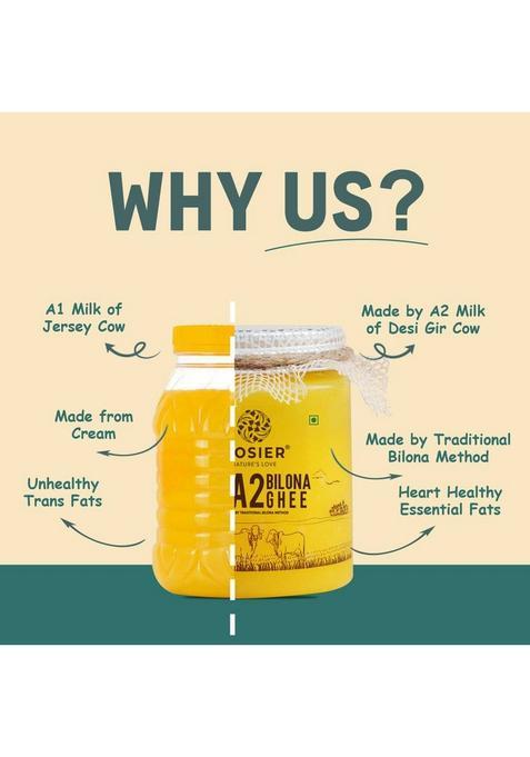 Rosier A2 Gir Cow Ghee (200 Ml) Traditional Bilona Method | Grassfed, Pure And Healthy Plastic Bottle