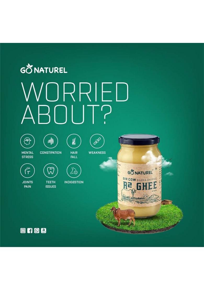 Go Naturel Gir Cow Ghee Glass Bottle (400 Ml)