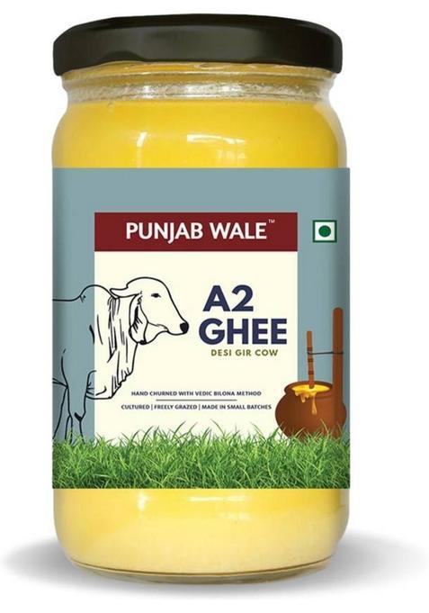Punjab Wale A2 Desi Gir Cow Ghee, Bilona Method, Hand Churned, Made In Small Batches 1000Ml Ghee Glass Bottle (1000 Ml)