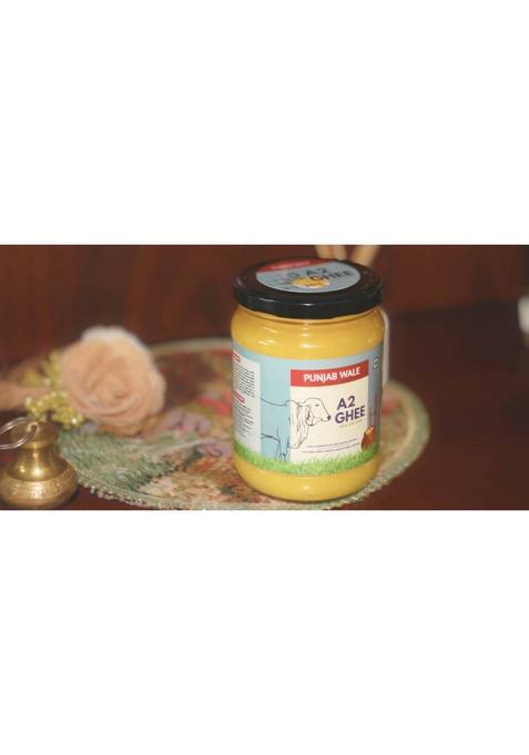 Punjab Wale A2 Desi Gir Cow Ghee, Bilona Method, Hand Churned, Made In Small Batches 1000Ml Ghee Glass Bottle (1000 Ml)