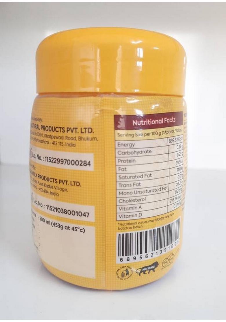 Molten Gold Pure Cow Ghee Plastic Bottle (500 Ml)