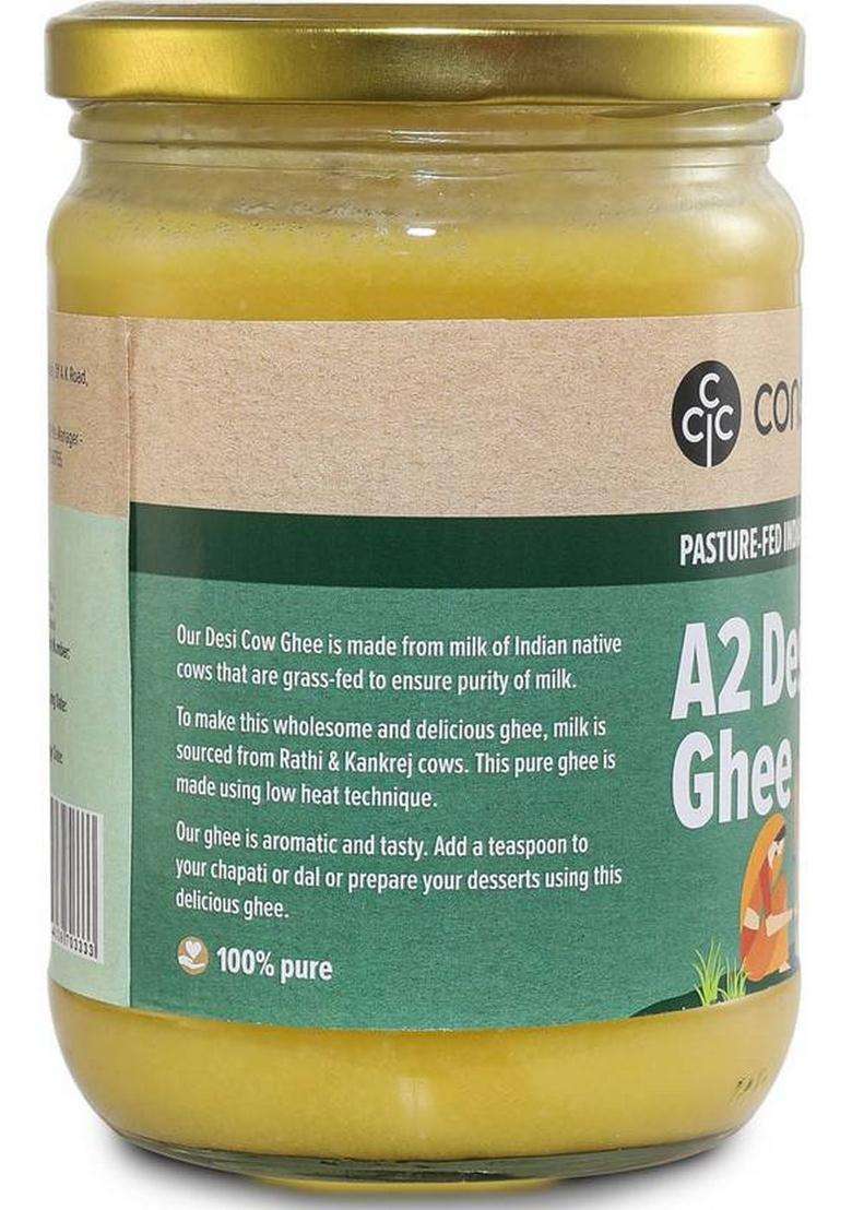Conscious Food A2 Desi Cow Ghee 500Ml | Made With Pure Milk From Grass Fed Cows Mason Jar (500 Ml) - Indya