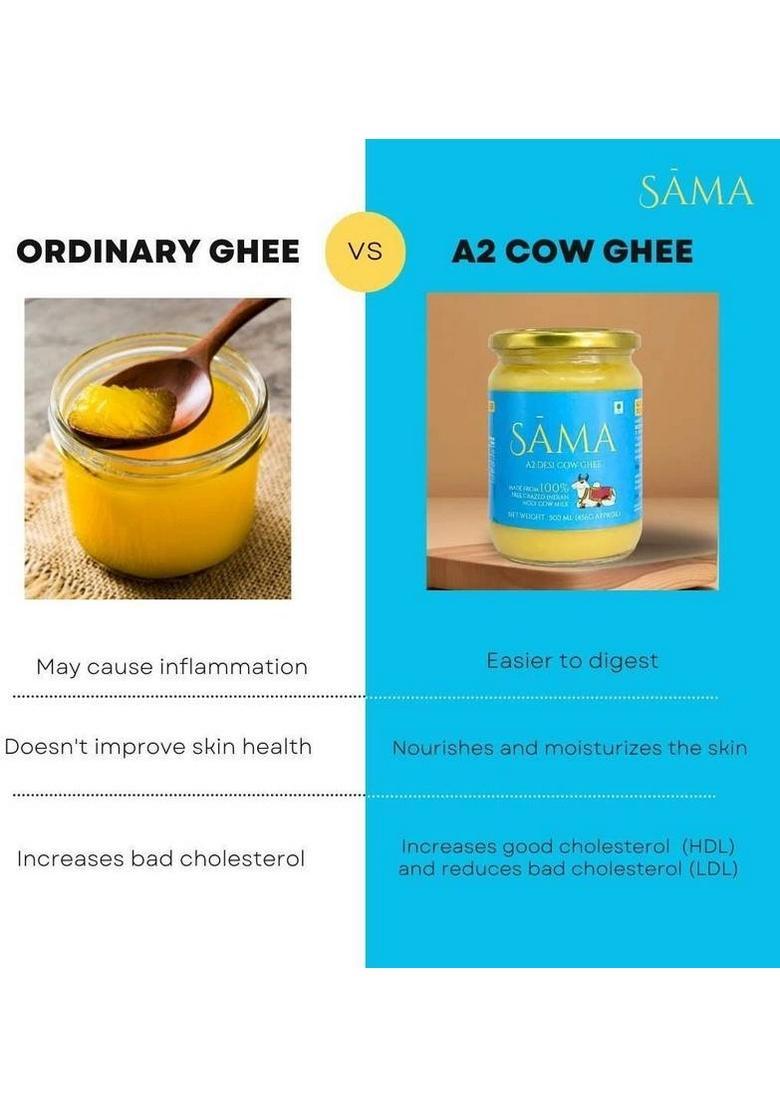 Sama Garv Se Desi A2 Gir Cow Ghee Pure, Natural |Rich In Nutrition| For Cooking Glass Bottle (250 Ml)