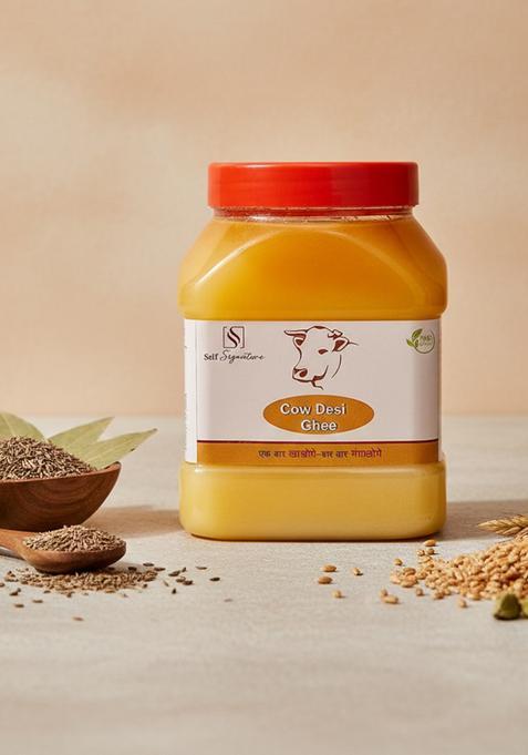 Self Signature Homemade Fresh Pure Cow Desi Ghee Plastic Bottle (900 G)