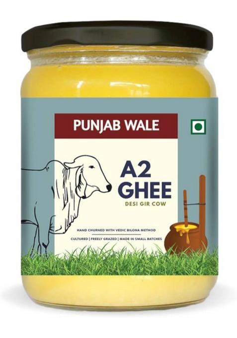 Punjab Wale A2 Ghee | Desi Gir Cow Bilona Method Hand Churned Made In Small Batches Glass Bottle (500 Ml)