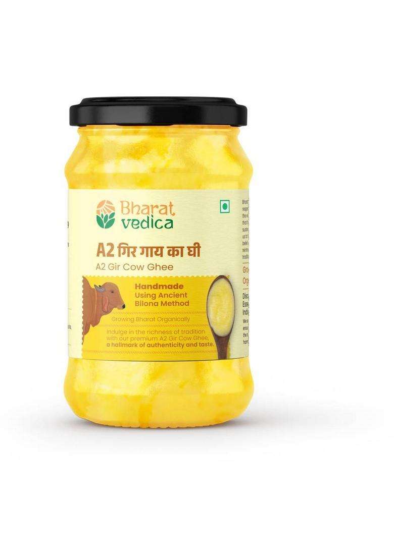 Bharat Vedica A2 Gir Cow Ghee Handmade With Bilona Method, Preserving Purity Mason Jar (250 Ml) - Indya