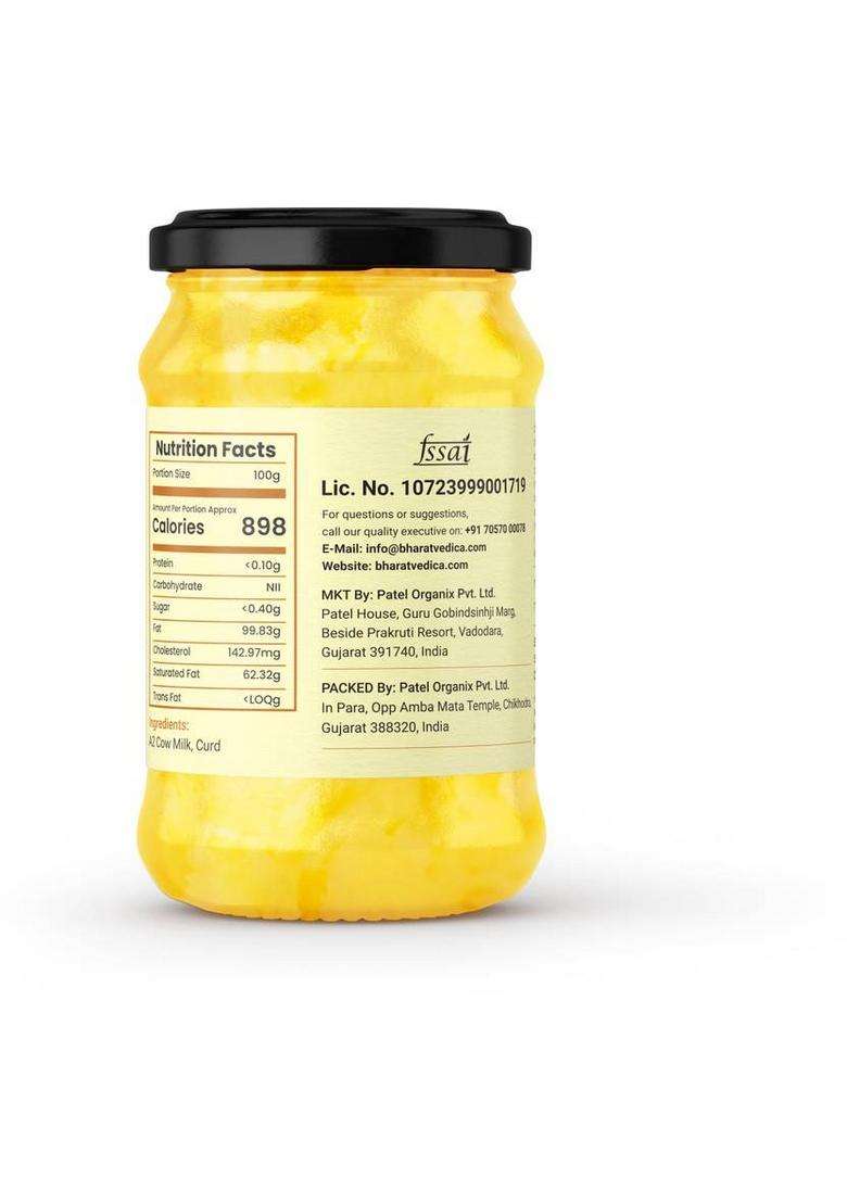 Bharat Vedica A2 Gir Cow Ghee Handmade With Bilona Method, Preserving Purity Mason Jar (250 Ml) - Indya