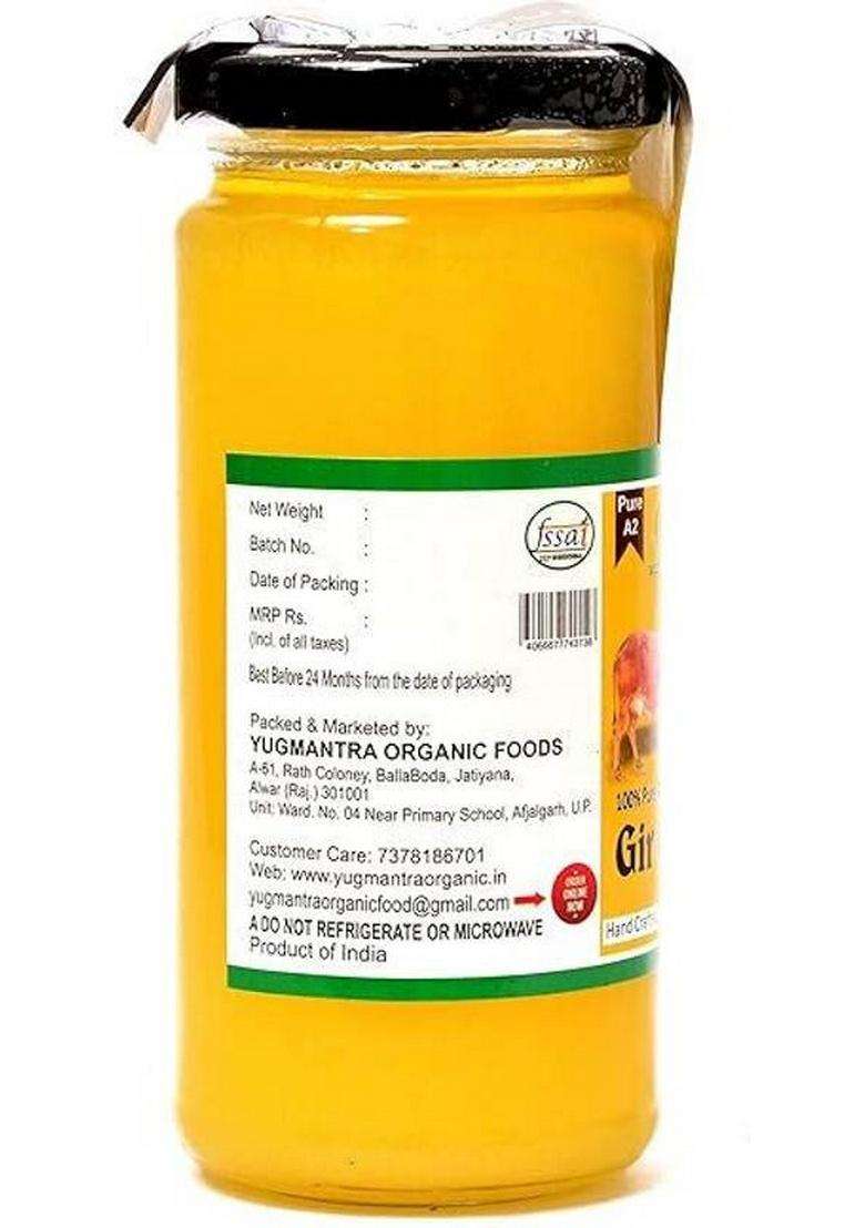 Yugmantra Organic Pure A2 Desi Sahiwal Cow Ghee ( 200 Ml ) Glass Bottle (200 Ml) - Indya