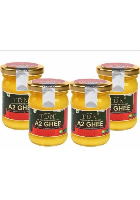Tdn Cow Desi Ghee|Organic Ghee|A2 Ghee|Pure Ghee Glass Bottle (120 Ml, Pack Of 4)