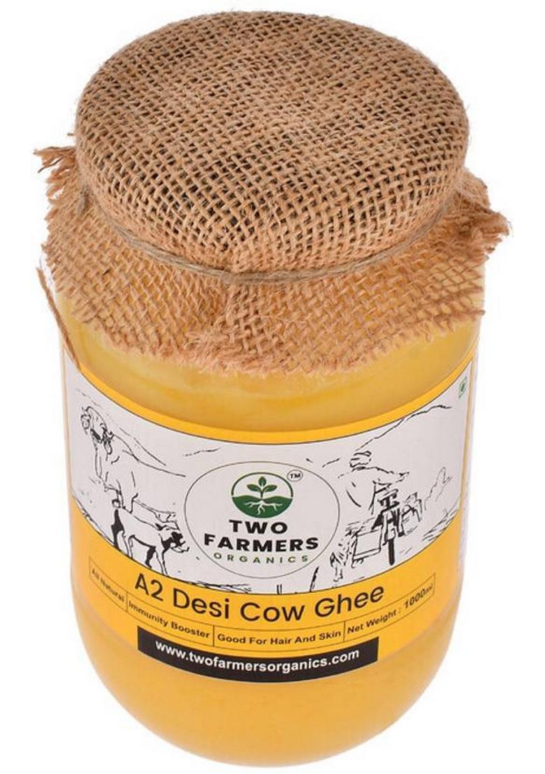 Two Farmers Organics Pure & Fresh Cow Ghee Mason Jar (500 Ml)