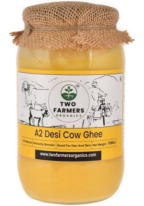 Two Farmers Organics Pure & Fresh Cow Ghee Mason Jar (500 Ml)