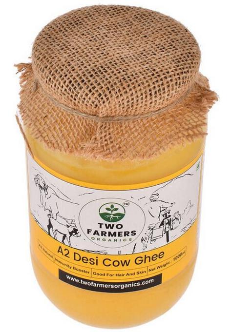 Two Farmers Organics Pure & Fresh Cow Ghee Mason Jar (500 Ml)
