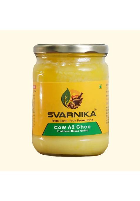 Svarnika Pure A2 Cow Ghee| Bilona Traditional Method Glass Bottle (500 Ml)