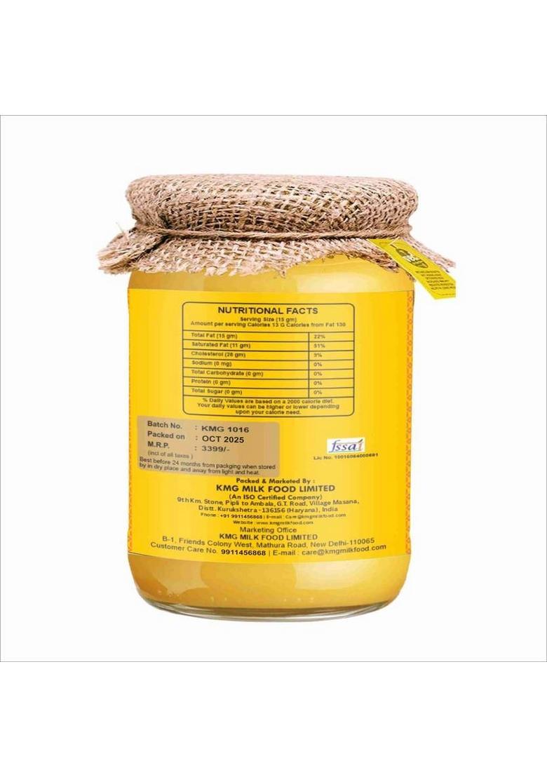 Madhoshree Pure Desi A2 Cow Ghee | 100% Natural, Traditional Bilona Method, Rich Aroma Mason Jar (1 L)