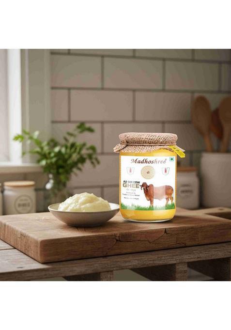 Madhoshree Pure Desi A2 Cow Ghee | 100% Natural, Traditional Bilona Method, Rich Aroma Mason Jar (1 L)