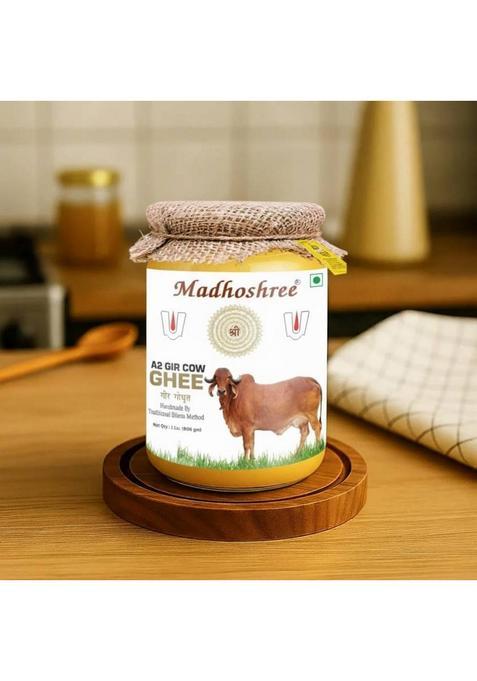 Madhoshree Pure Desi A2 Cow Ghee | 100% Natural, Traditional Bilona Method, Rich Aroma Mason Jar (1 L)