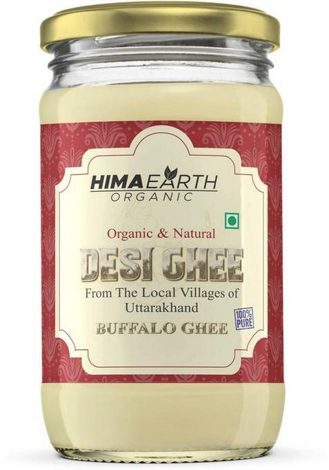 Himaearth Organic Bilona Desi Buffalo Ghee Vedic Method, Danedar Glass Bottle (500 G)