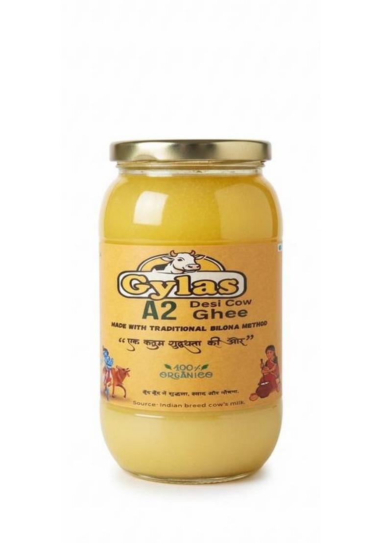 Gylas 100% A2 Cultured Cow Ghee Made From Curd Pack Of 500Ml Box (500 Ml)