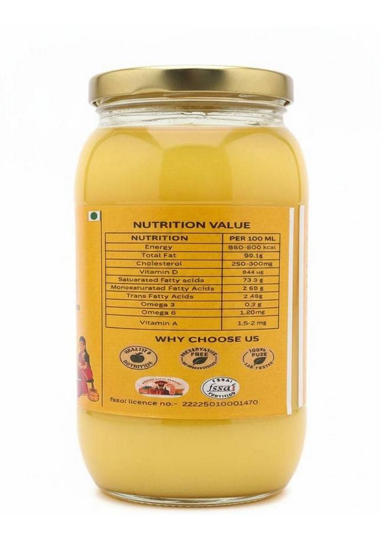 Gylas 100% A2 Cultured Cow Ghee Made From Curd Pack Of 500Ml Box (500 Ml)