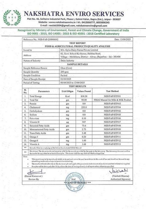 Gylas 100% A2 Cultured Cow Ghee Made From Curd Pack Of 500Ml Box (500 Ml)