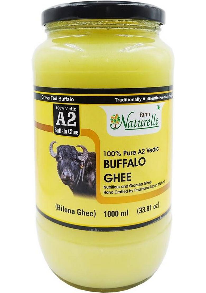 Farm Naturelle Pure Desi Buffalo Ghee Glass Bottle From 100% A2 Vedic (1000 G)