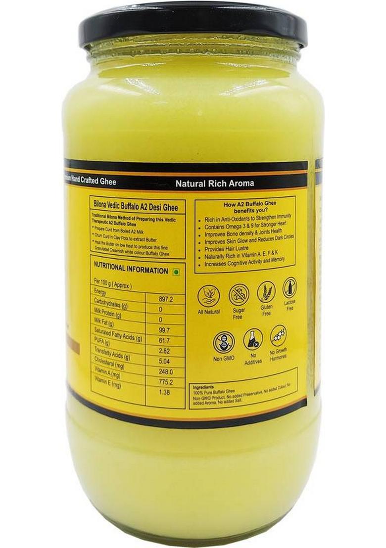 Farm Naturelle Pure Desi Buffalo Ghee Glass Bottle From 100% A2 Vedic (1000 G)