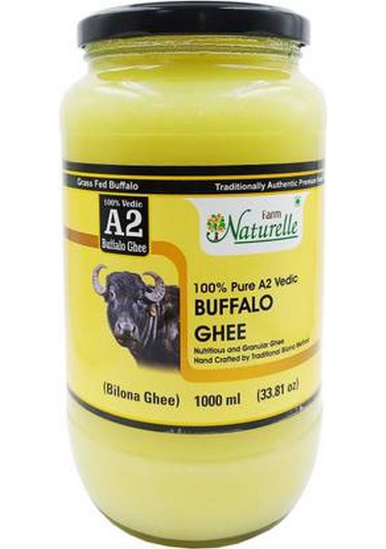 Farm Naturelle Pure Desi Buffalo Ghee Glass Bottle From 100% A2 Vedic (1000 G)