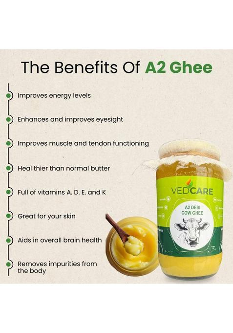 Vedcare Ghee | Desi Cow Pure, Natural & Healthy Glass Bottle (1 L)