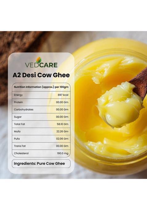 Vedcare Ghee | Desi Cow Pure, Natural & Healthy Glass Bottle (1 L)