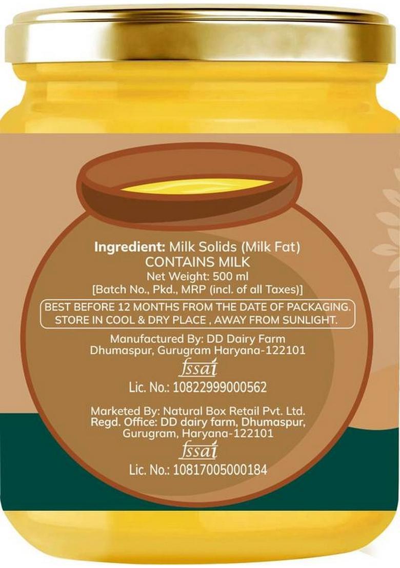 Farmery A2 Cow Ghee |100% Pure | Crafted With Method Mason Jar (500 G)
