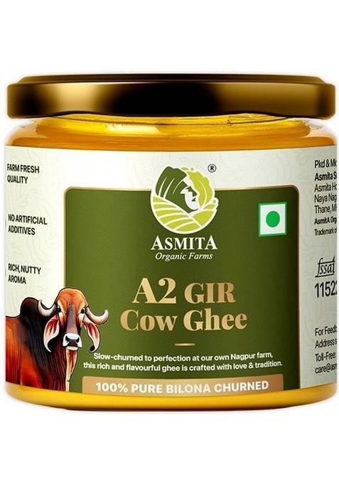Asmita Organic Farms A2 Gir Cow Ghee | Desi Natural & Healthye Glass Bottle (250 Ml)