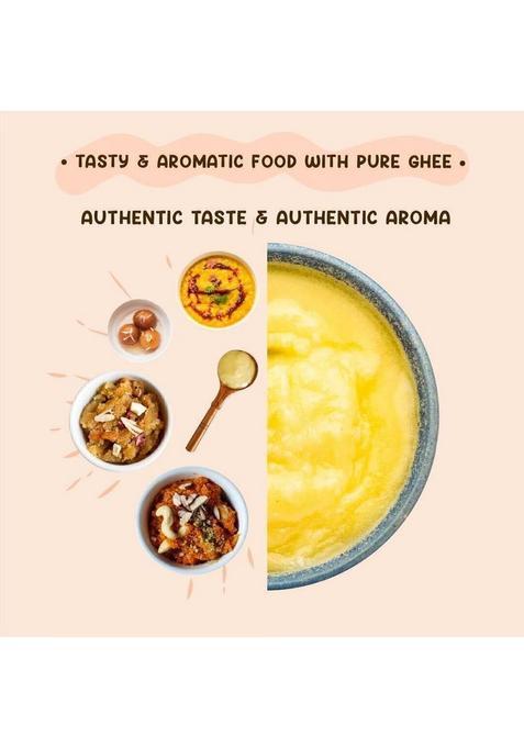 God Choice Organic Farms Pure & A2 Desi Buffalo Ghee 1 Kg | Bilona Method Curd Churned Glass Bottle (1000 Ml)