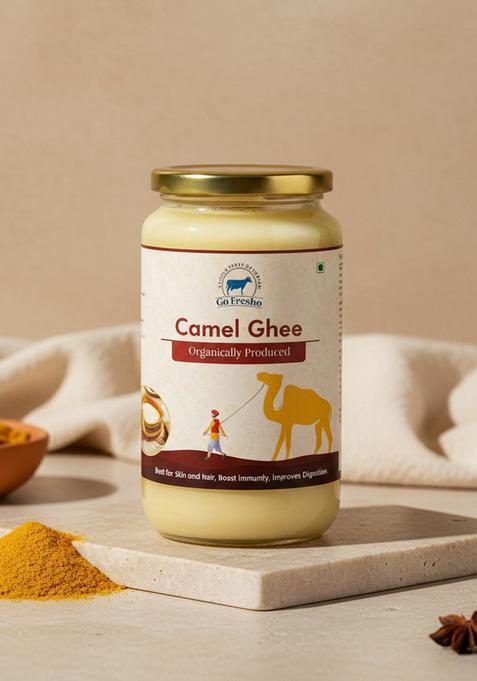 Go Fresho Desi Camel Ghee|Promotes Brain Health, Strong Immunity And Digestion Ghee Glass Bottle (500 Ml)