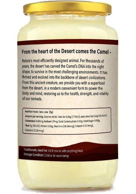 Go Fresho Desi Camel Ghee|Promotes Brain Health, Strong Immunity And Digestion Ghee Glass Bottle (500 Ml)