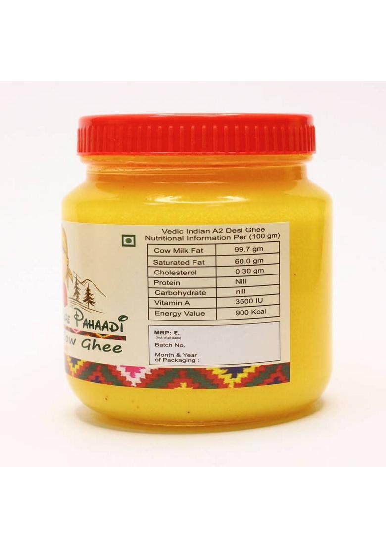 Kitoospurepahaadi Pure Desi Ghee 500 Ml | A2 Cow For Cooking Rich In Vitamin A Glass Bottle (450 G)