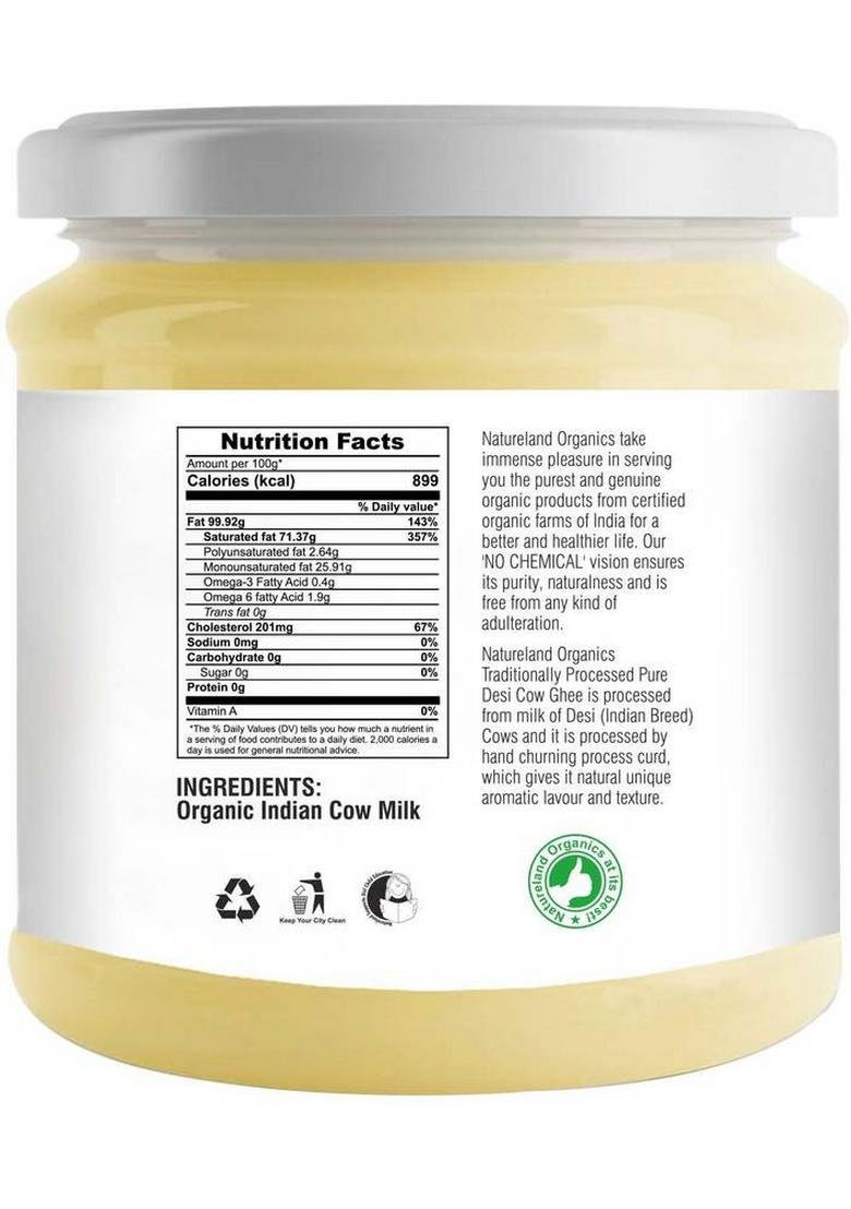 Natureland Organics Premium Cow Ghee Plastic Bottle (400 Ml)