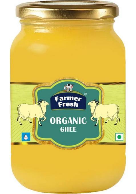 Farmer Fresh Organic Cow Ghee 500Ml | Pure Desi Traditional Mason Jar (500 Ml)