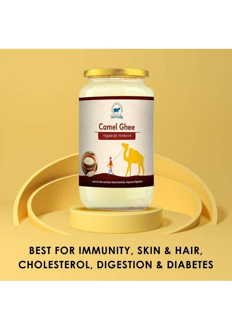 Go Fresho Desi Camel Ghee|Promotes Brain Health, Strong Immunity And Digestion Ghee Glass Bottle (250 Ml)