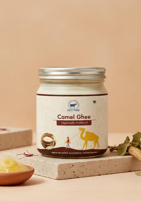 Go Fresho Desi Camel Ghee|Promotes Brain Health, Strong Immunity And Digestion Ghee Glass Bottle (250 Ml)