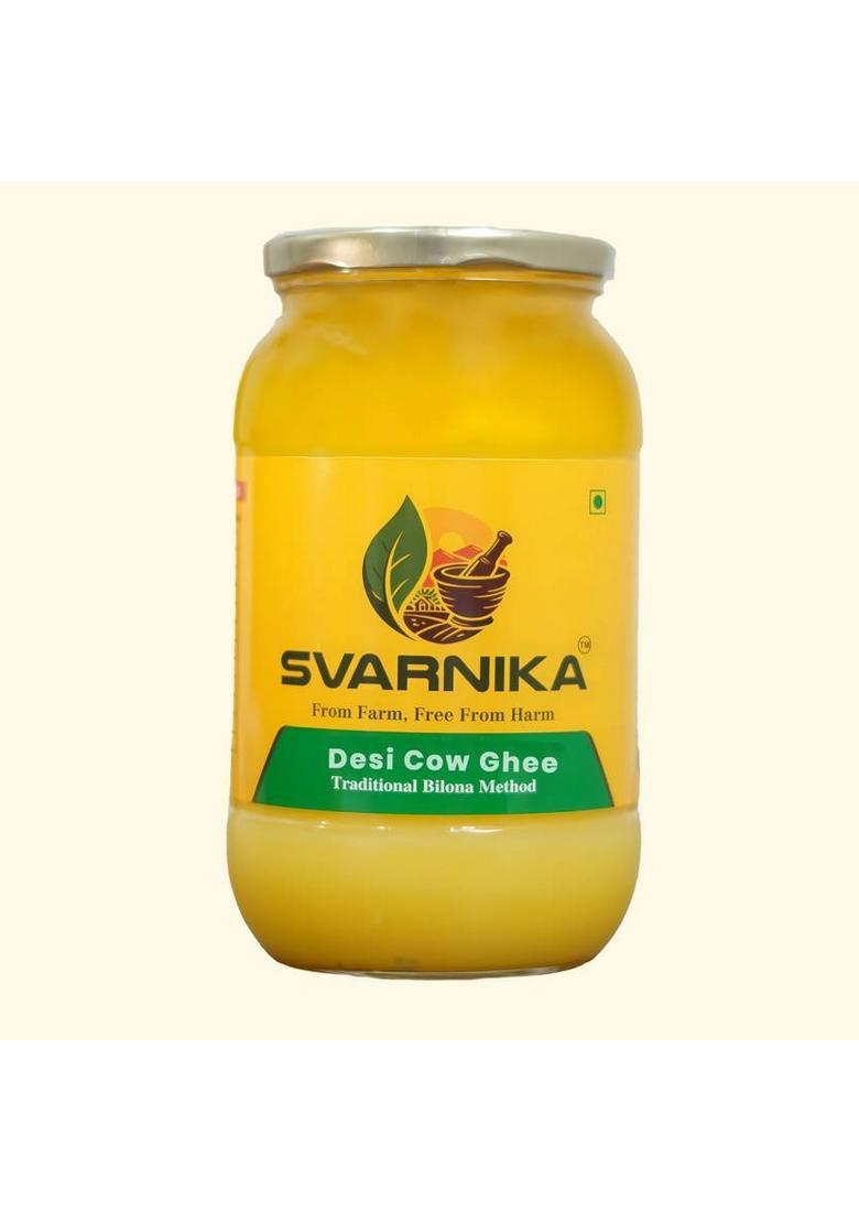 Svarnika Pure Desi Cow Ghee Glass Bottle |Bilona Traditional Method (1 Kg)